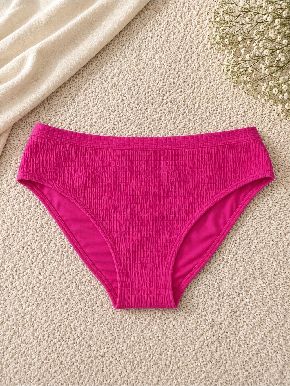 DKNY Fuchsia Textured Bikini Bottoms